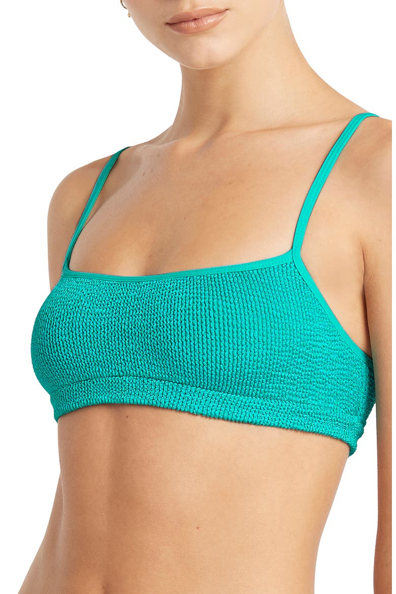 Saint Crop Bikini Top, Alternate, color, TURQUOISE SHIMMER