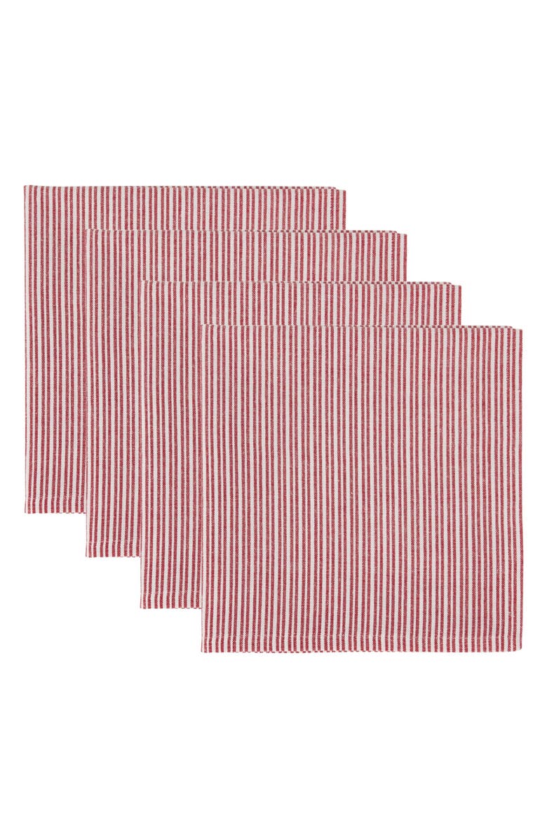 Design Imports Candy Cane Stripe 4-Piece Napkin Set, Main, color, Candy Stripe