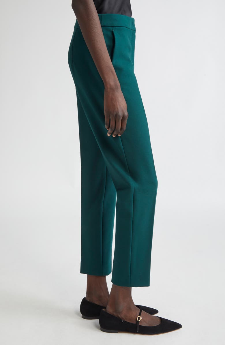 Max Mara Pegno Slim Fit Jersey Ankle Pants, Alternate, color, Dark Green