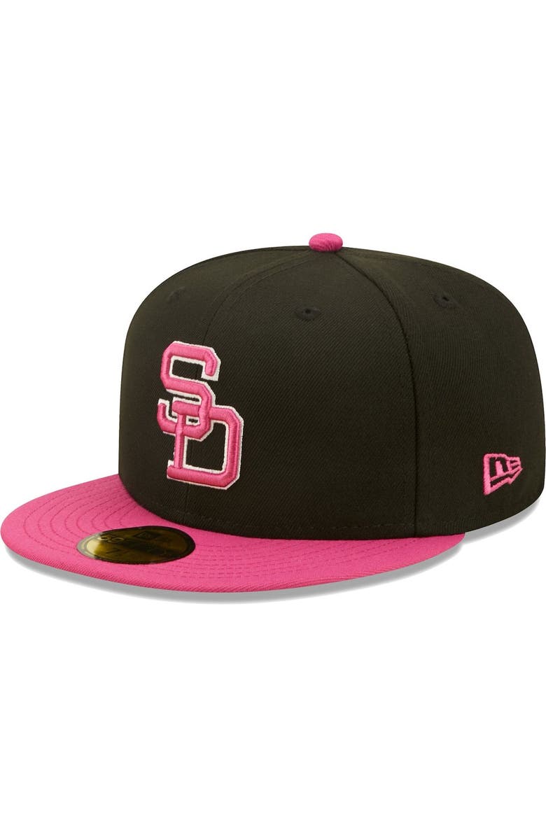 New Era Men's New Era Black/Pink San Diego Padres 1984 World Series Passion 59FIFTY Fitted Hat, Alternate, color,
