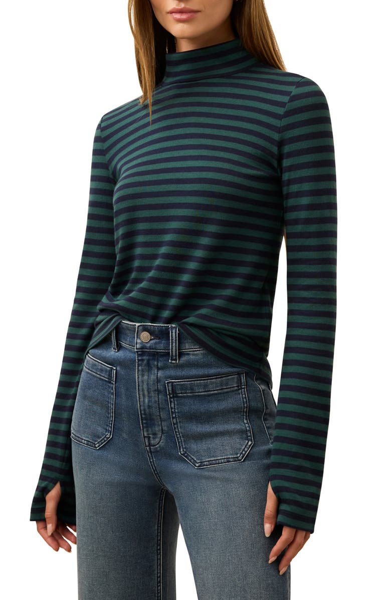 Faherty Feather Cloud Layering Turtleneck Top, Main, color, Alpine Navy