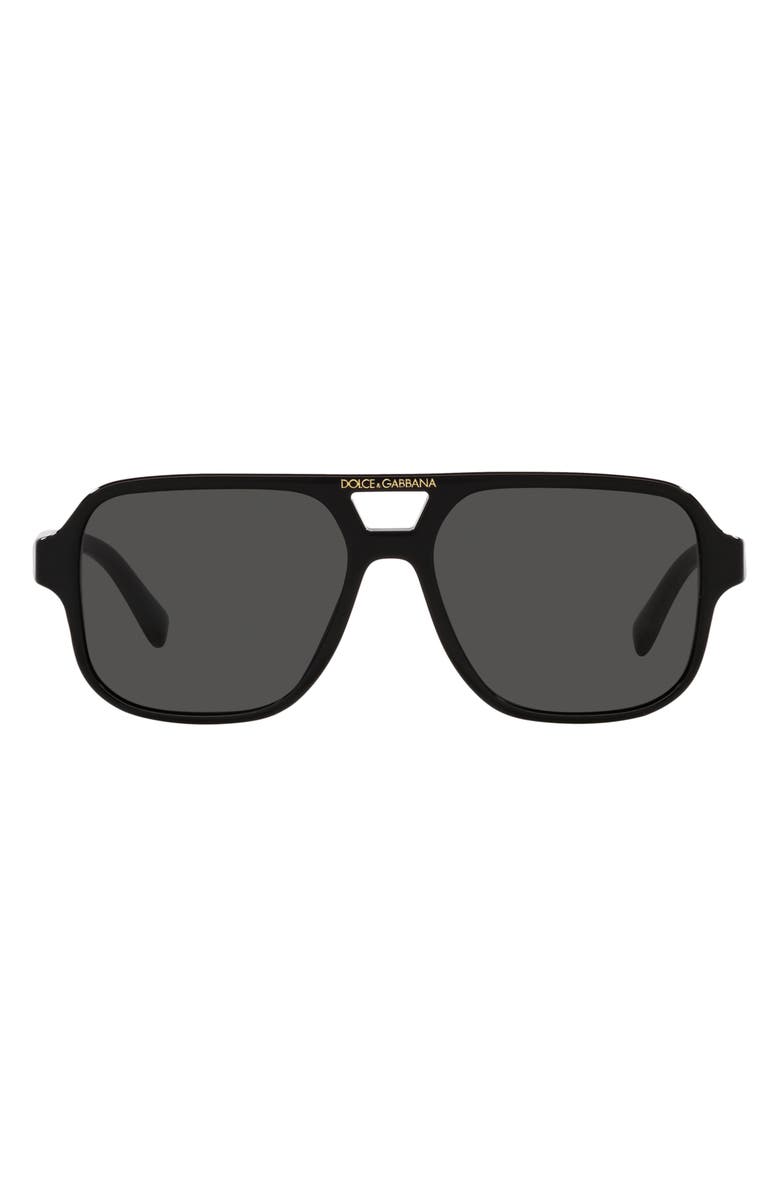 Dolce&Gabbana 50mm Pilot Sunglasses, Main, color, Black