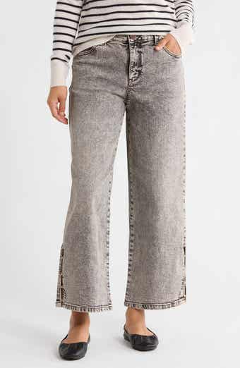 Democracy Faux Pearl Bead Wide Leg Jeans