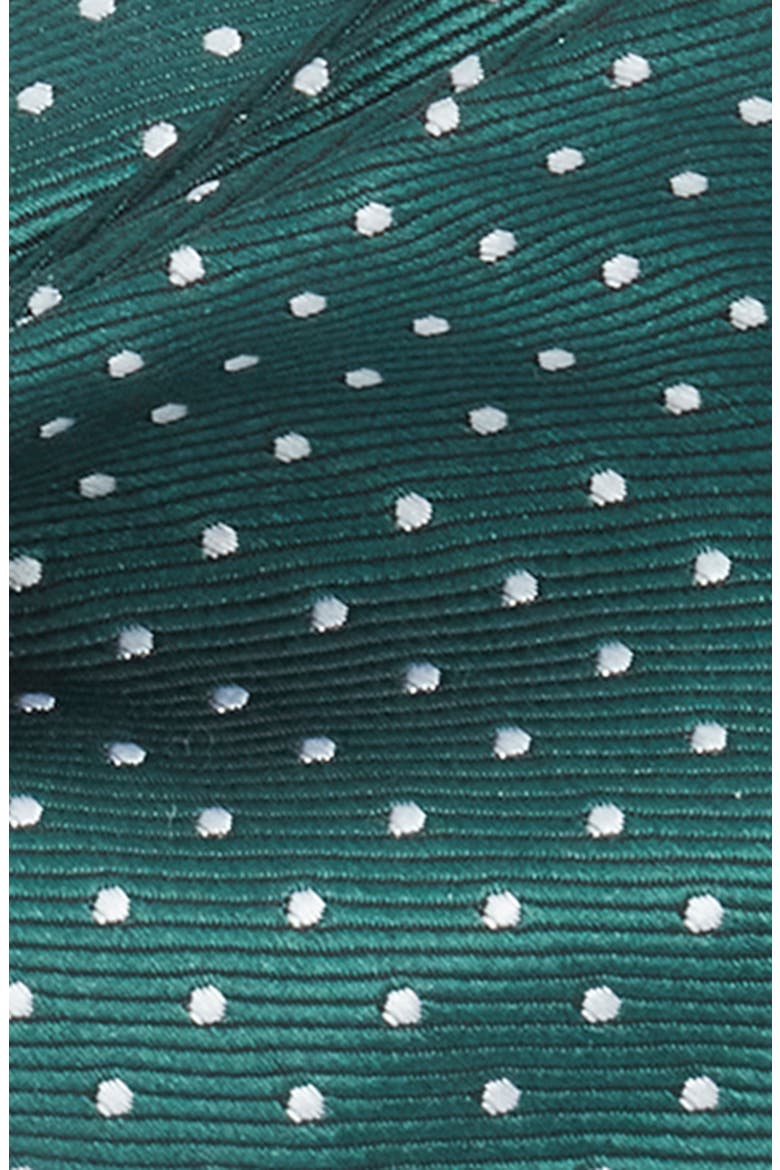 Polka Dot Silk Bow Tie, Alternate, color, GREEN