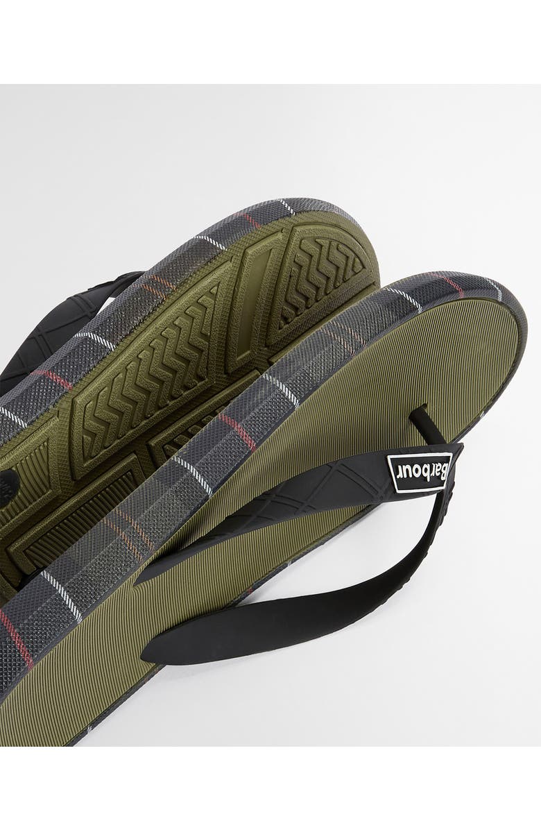 Barbour Oakdale Flip Flop, Alternate, color, Olive/ Classic Tartan