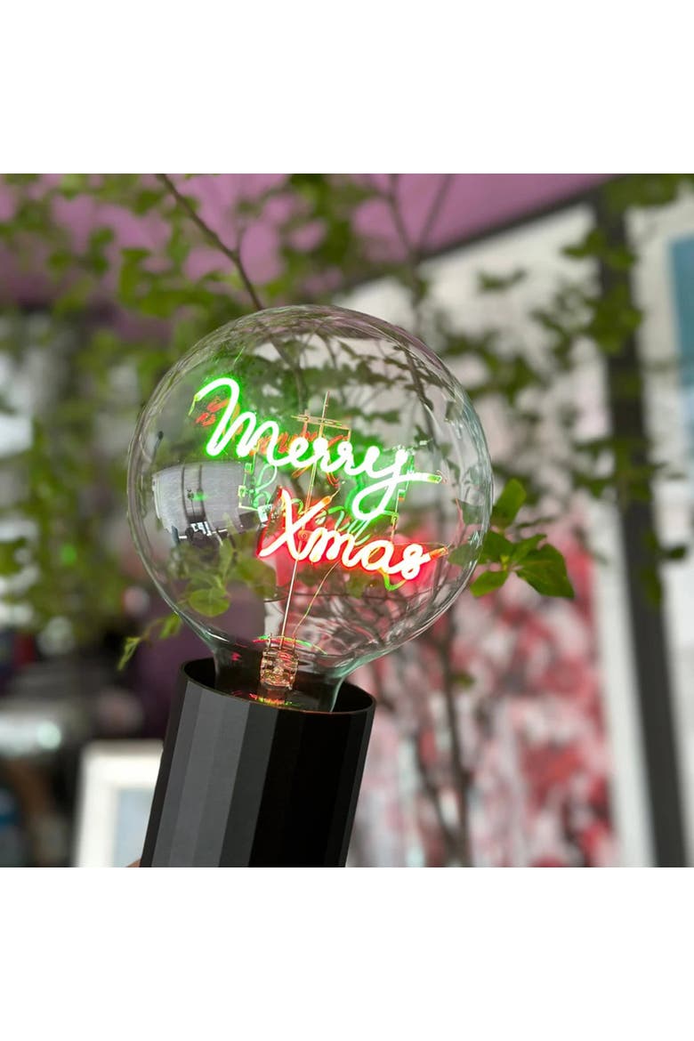 Merry Xmas Portable Table Lamp, Alternate, color, Pink