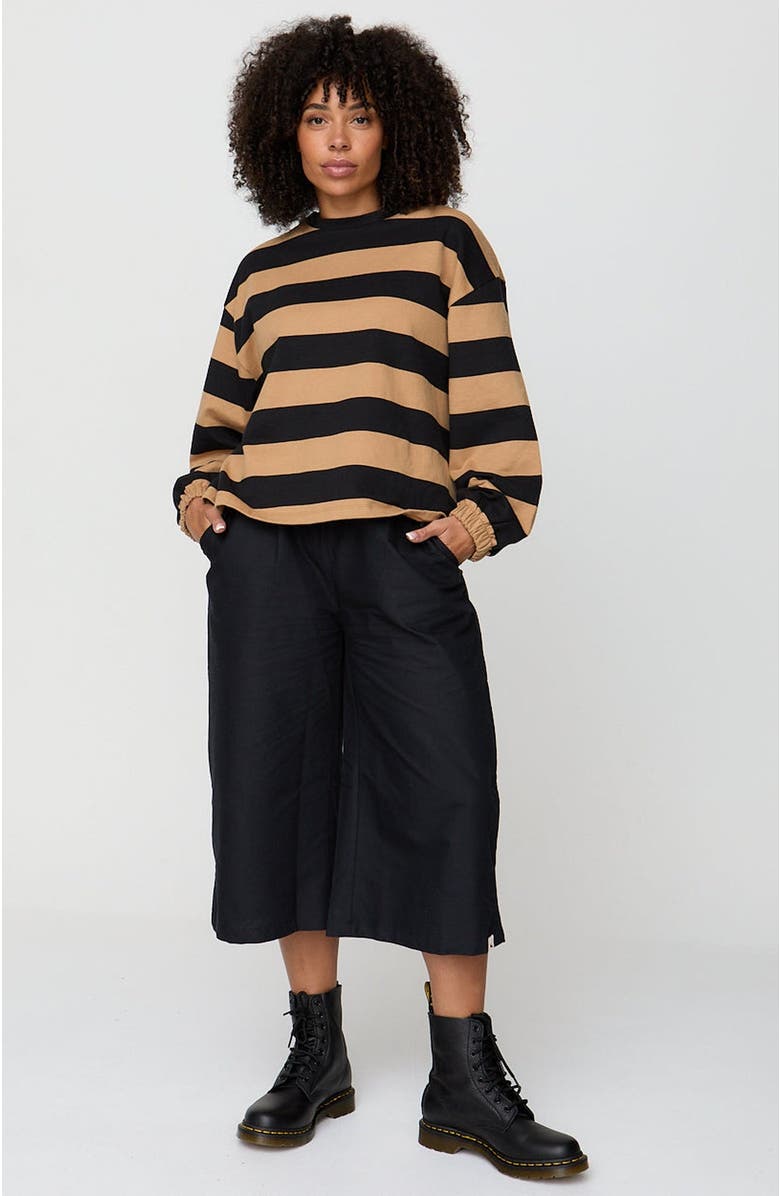 Turtledove London Organic Cotton Judy Crop Trousers, Alternate, color, Black