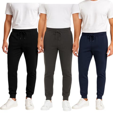Mens 3 Pack French Terry Ultra Soft Butter Joggers