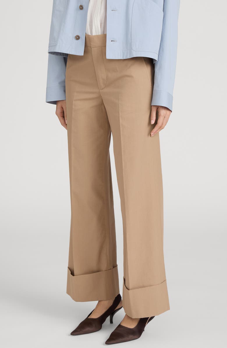 FRAME The Slim Fit Palazzo Pants, Alternate, color, Khaki