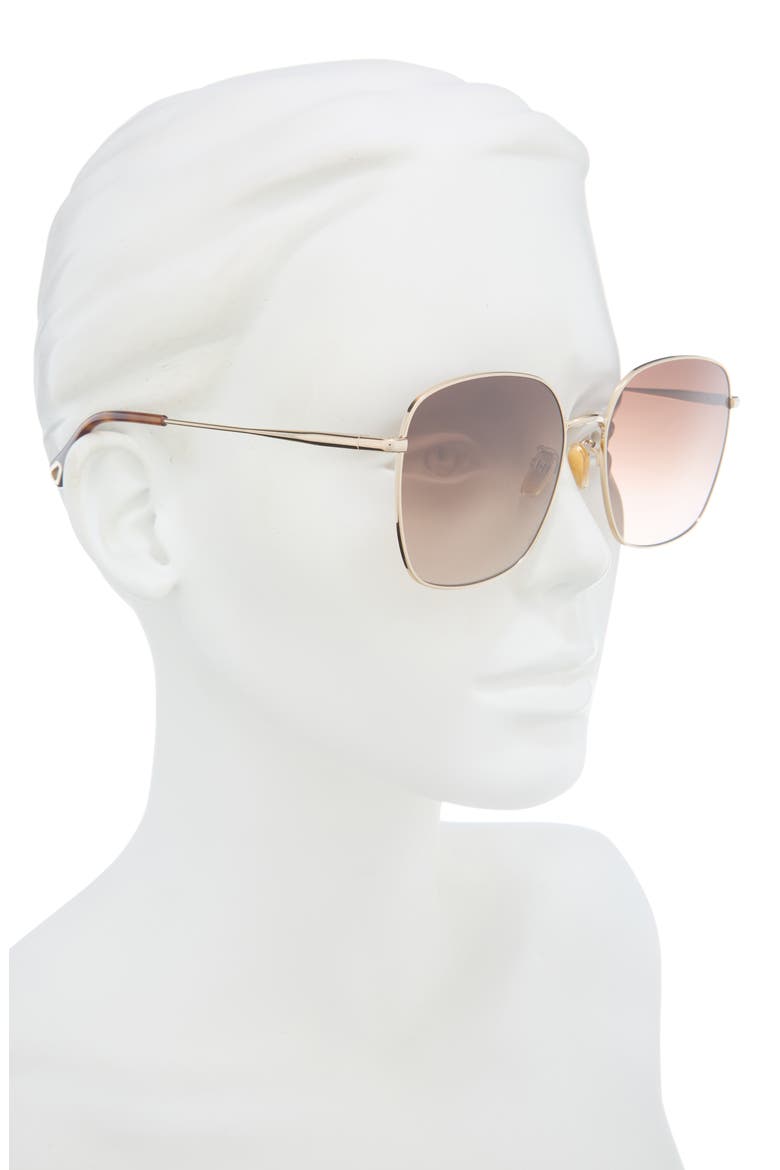 58mm Gradient Square Sunglasses, Alternate, color, GOLD GOLD BROWN