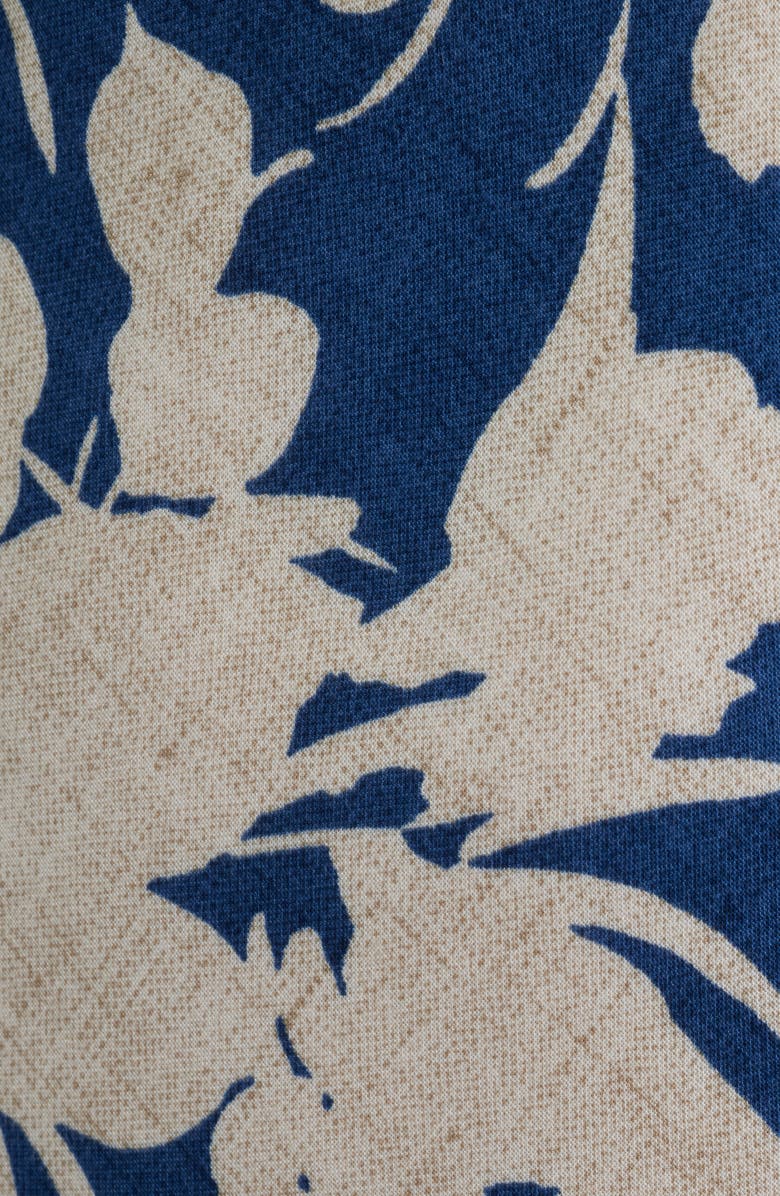 Connected Apparel Print Wrap Front Flare Dress, Alternate, color, Demin