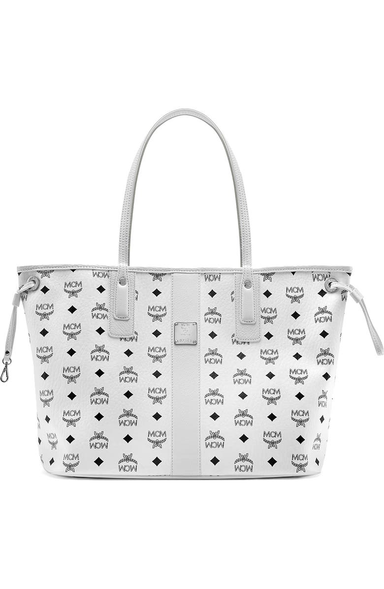 MCM Medium Liz Reversible Shopper, Main, color, White/ White