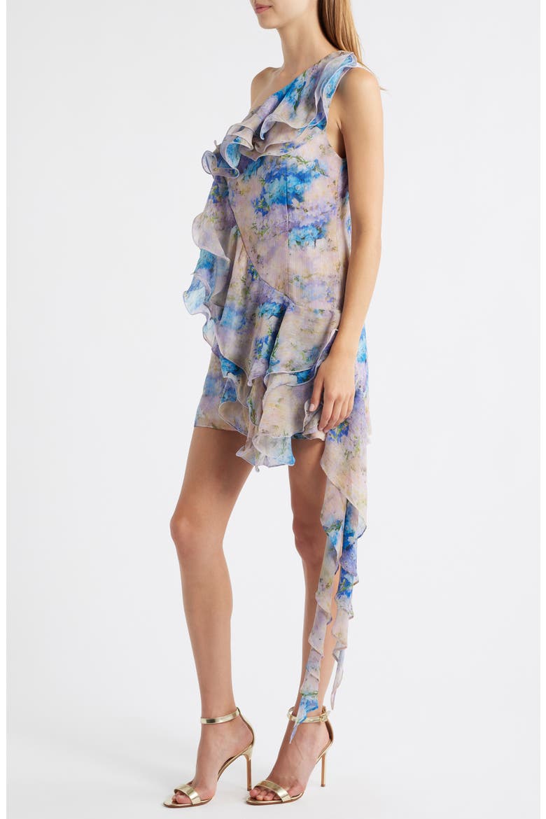 Briony Floral One-Shoulder Minidress, Alternate, color, FLORAL MULTI
