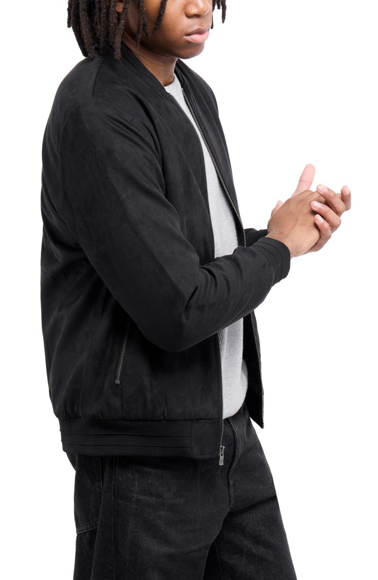 XRAY Faux Fur Lined Faux Suede Jacket, Alternate, color, Black