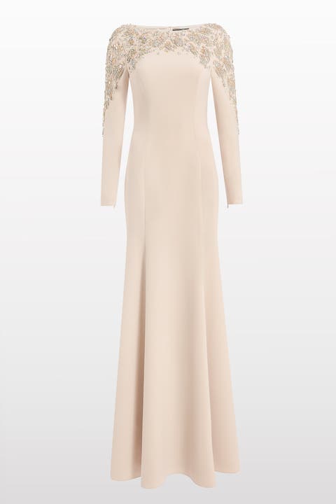 Kelly Embellished Long-Sleeve Maxi Dress