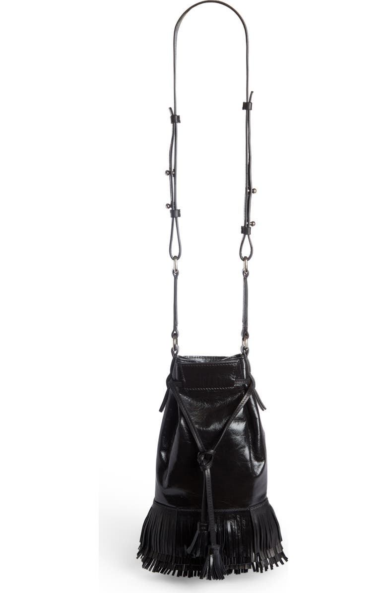 Isabel Marant Askiah Fringe Leather Crossbody Bag, Main, color,