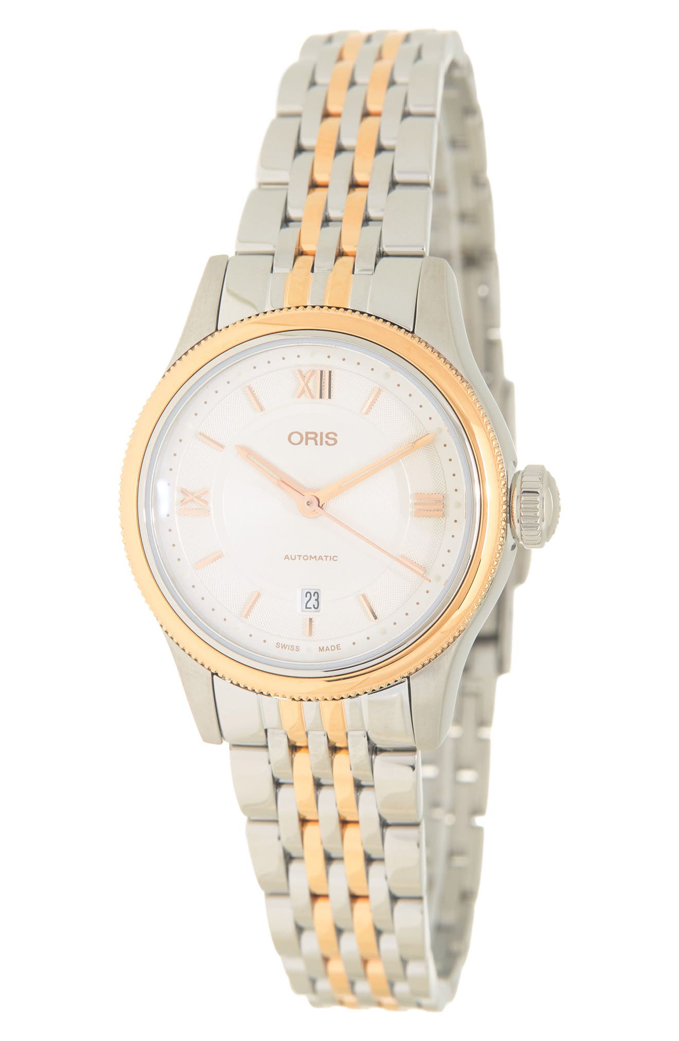 ORIS Classic Date Two-Tone Bracelet Watch, 28.5mm (Men) | Nordstromrack