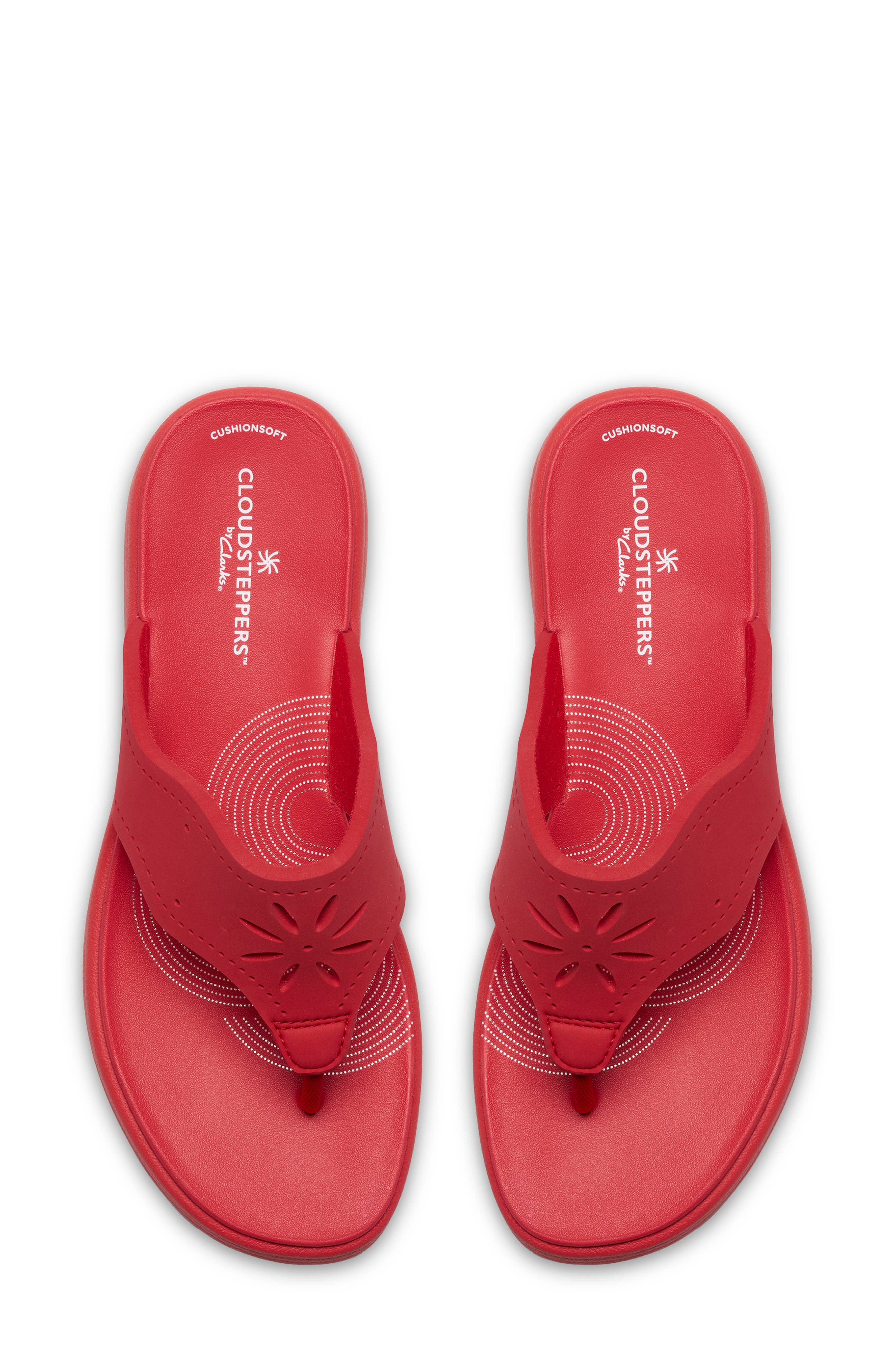 Drift Daisy Sport Flip Flop, Alternate, color, POPPY RED