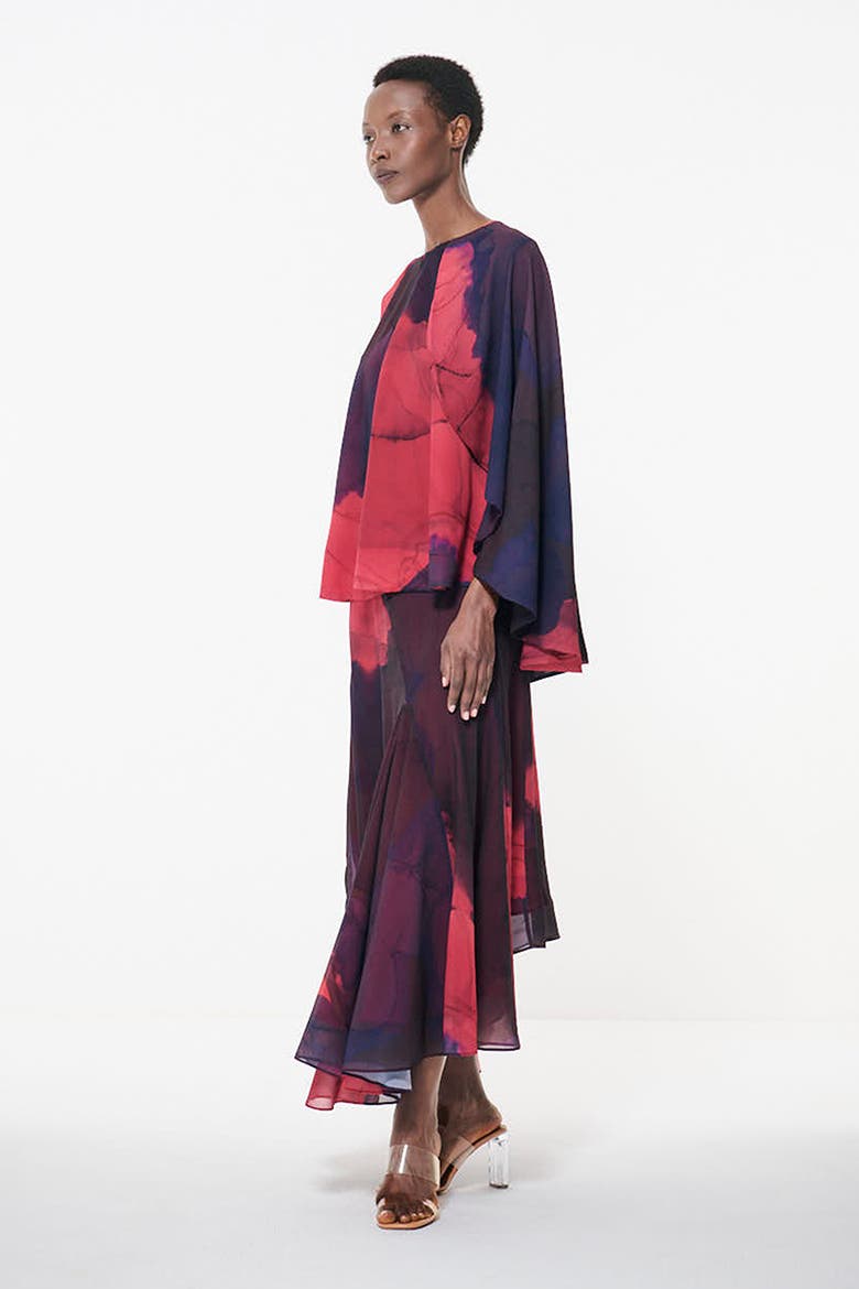 Paneled Printed Skirt, Alternate, color, Multicolor