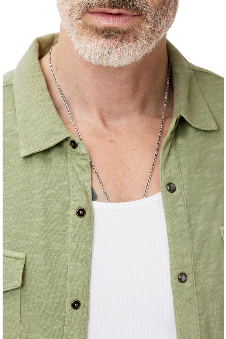 Avron Slub Organic Cotton Knit Snap-Up Western Shirt, Alternate, color, IVY