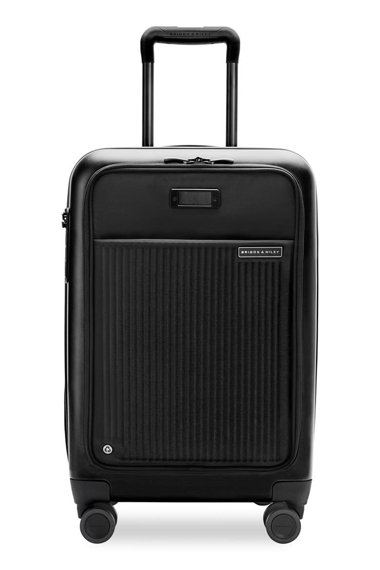 Sympatico Essential 22-Inch Front Pocket Expandable Spinner Carry-On, Main, color, BLACK