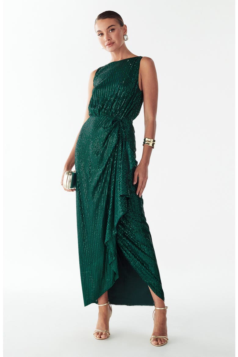 Dewan Maxi Dress, Main, color, Emerald Sequin