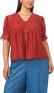 Vince Camuto Pleated Ruffle Top