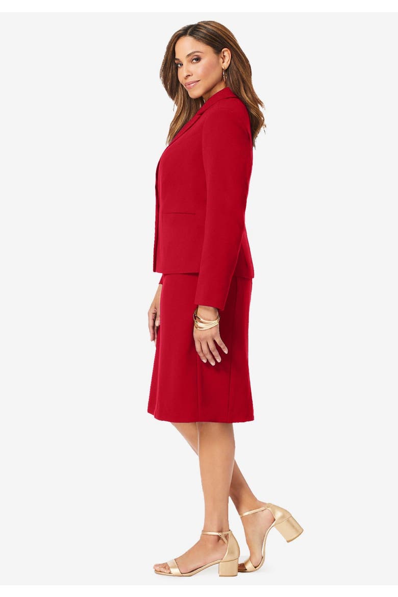Stretch Crepe Single Breasted Jacket Dress, Alternate, color, WHITE