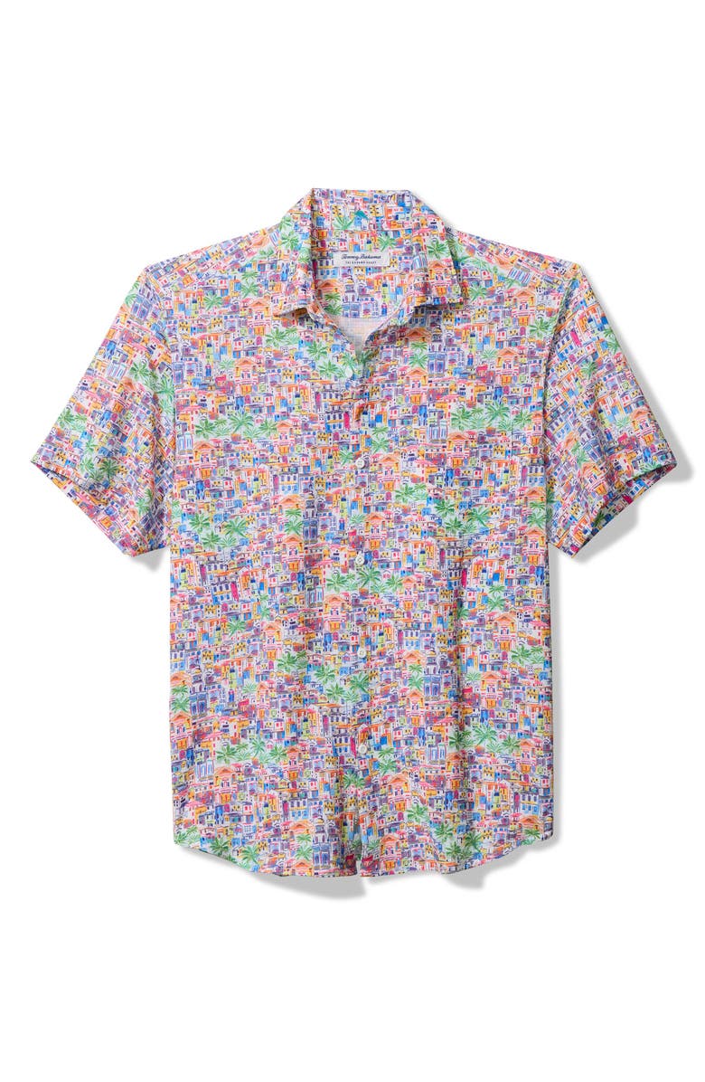 Tommy Bahama Bahama Coast Amalfi Views Short Sleeve Button-Up Shirt, Main, color, Continental