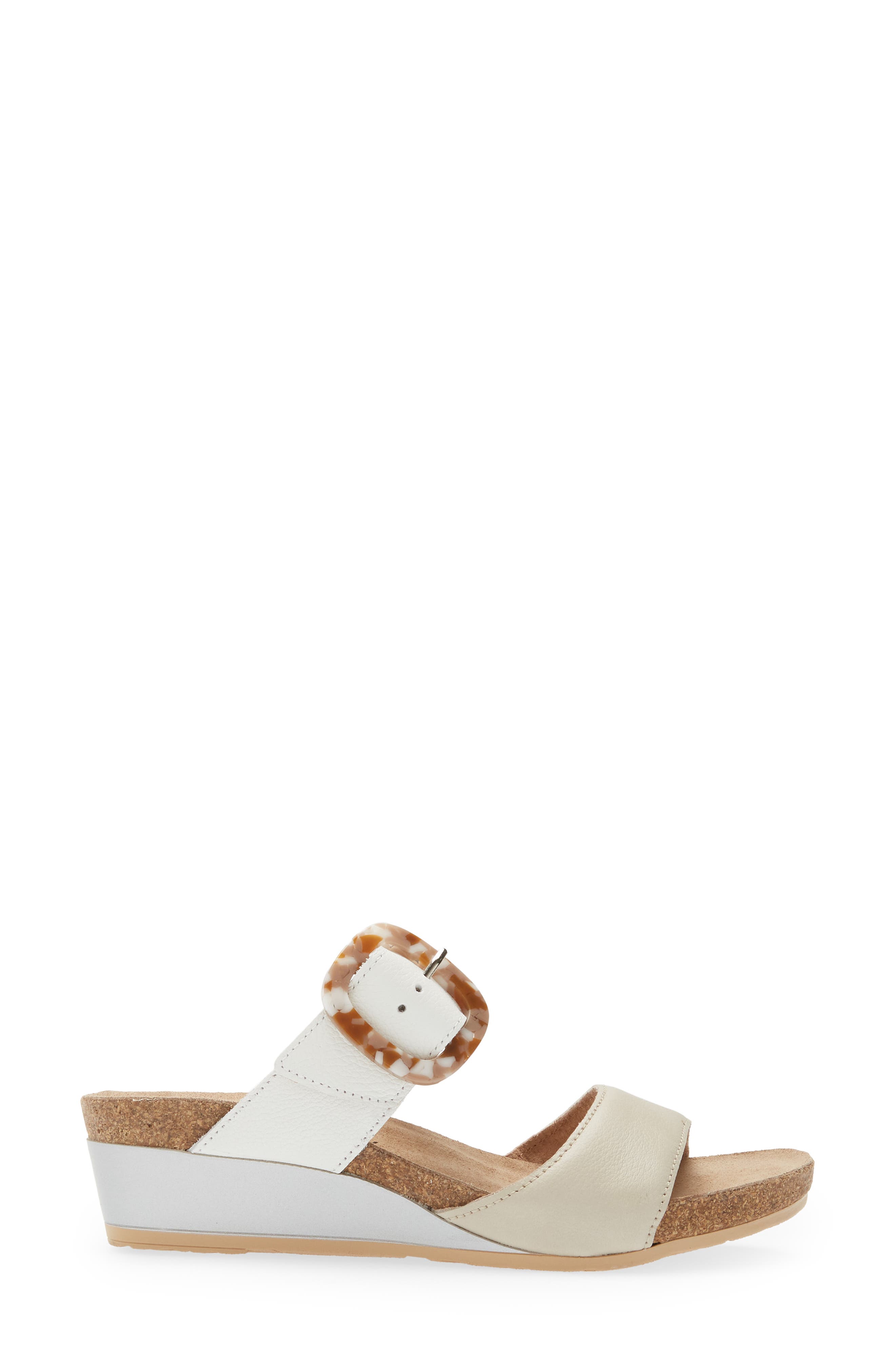 Naot Kingdom Wedge Slide Sandal, Alternate, color, Soft Ivory/ Soft White Leather