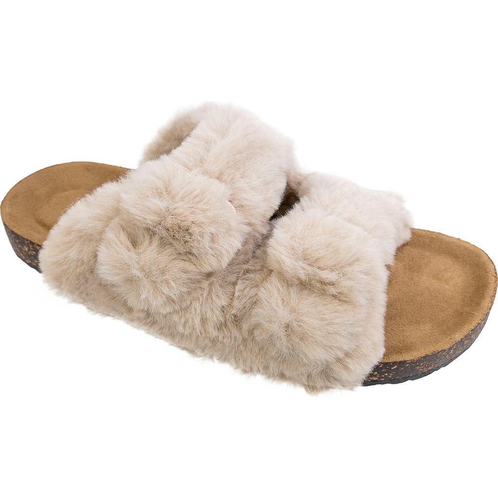 Chinese Laundry Flex Faux Fur Slide Sandal In Neutral