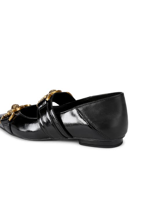 Kurt Geiger London Mansion Pointed Toe Mary Jane Flat In Black
