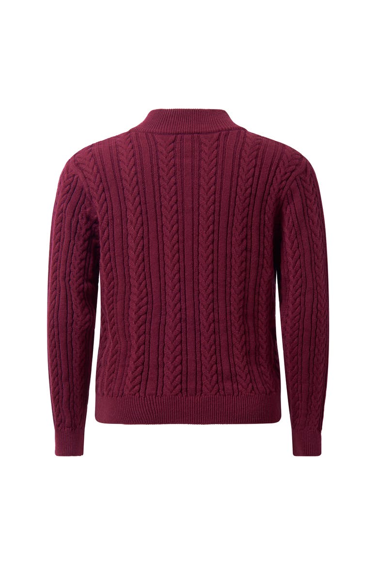 Half-zip Cable Knit Sweater, Alternate, color, Red