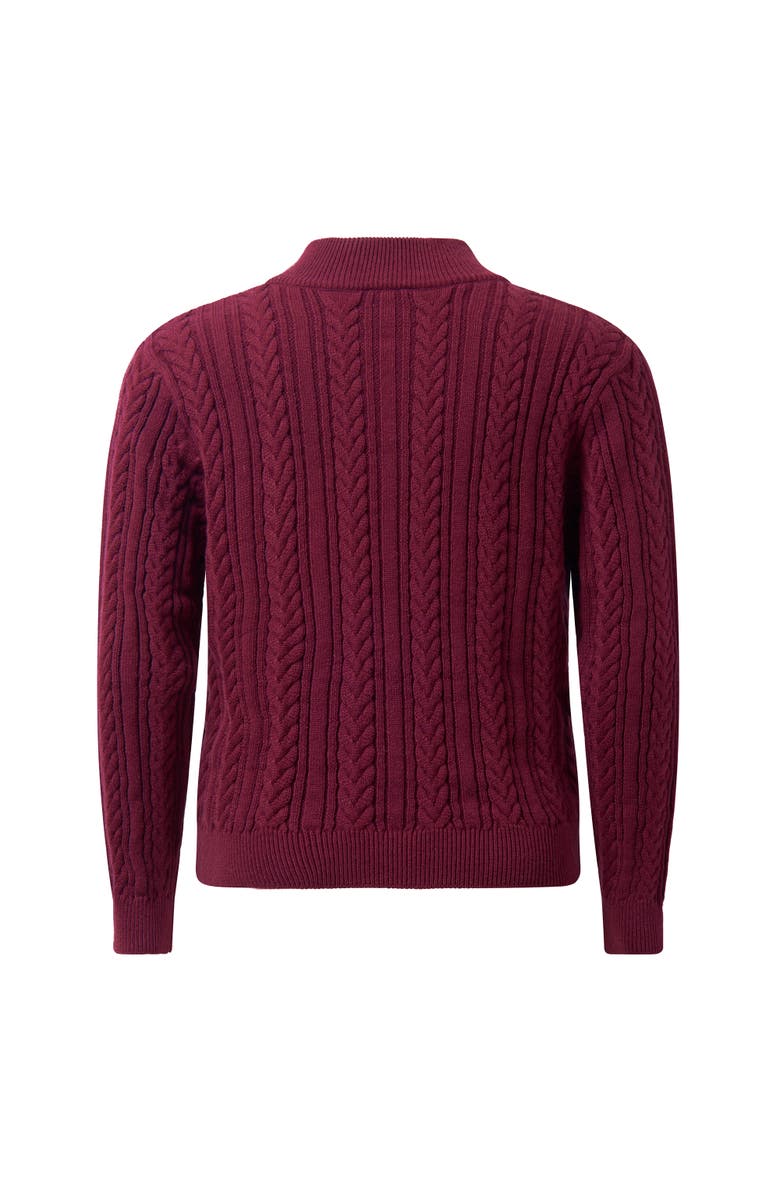 Rachel Riley Half-zip Cable Knit Sweater, Alternate, color, Red