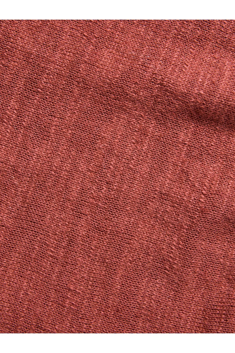 3/4 Sleeve Linen Blend Crew Neck Top, Alternate, color, Clay