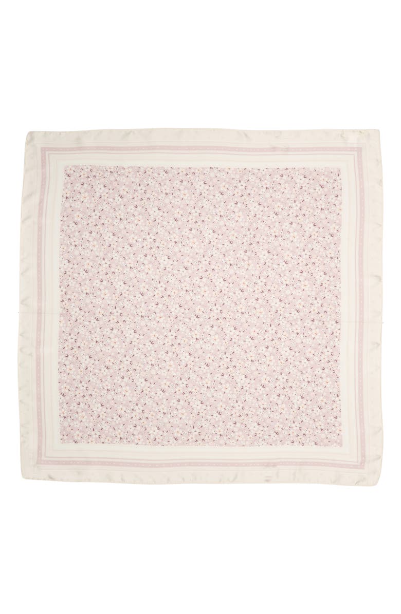 Treasure & Bond Square Satin Scarf, Alternate, color, Pink Babys- Breath