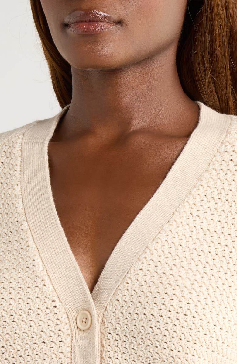 Marine Layer Robin Cotton & Marino Wool Blend Cardigan, Alternate, color, Seashell