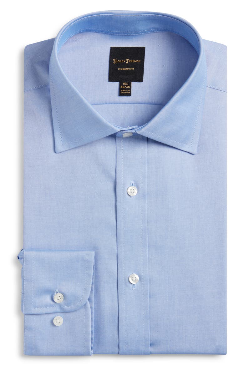 Modern Fit Pima Cotton Dress Shirt, Alternate, color, BLUE