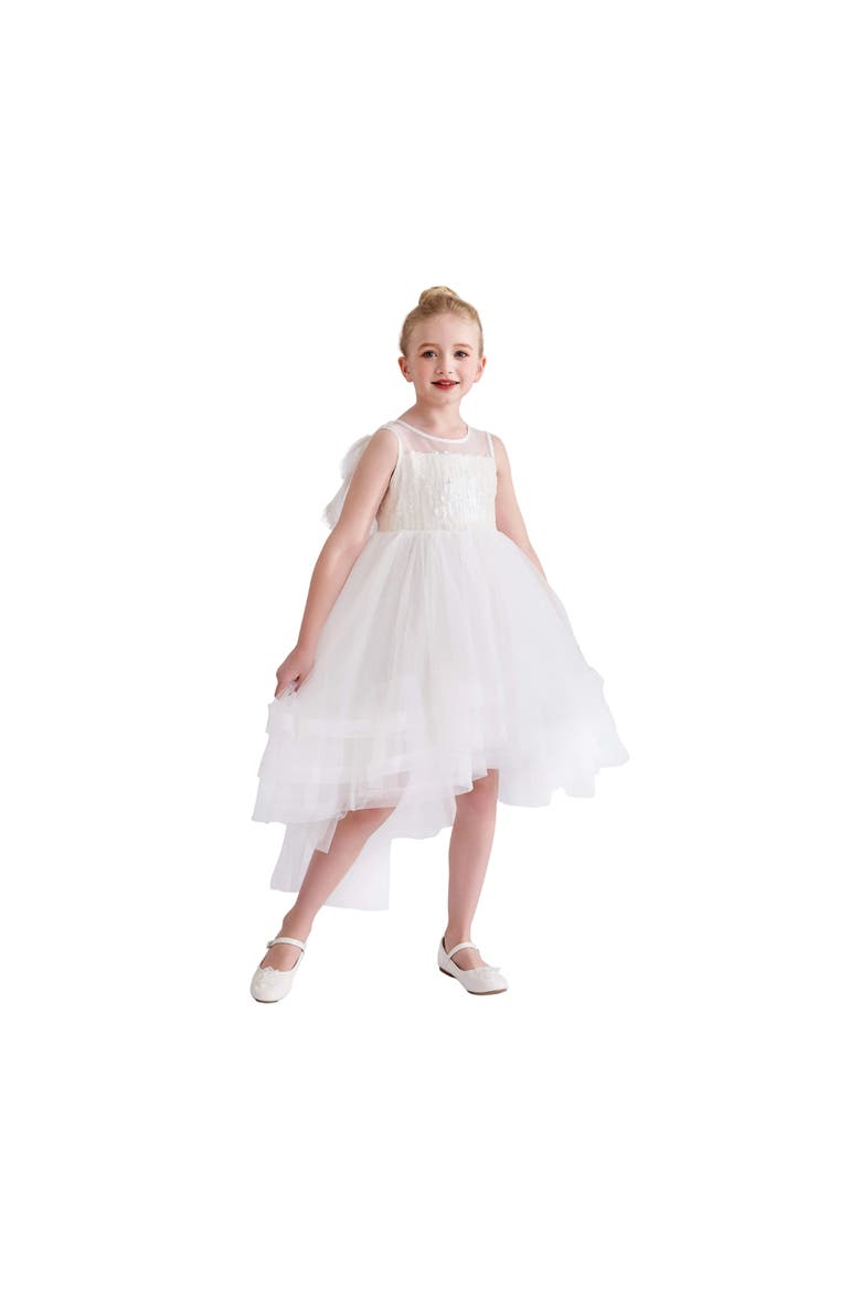 Novalie Layered Tulle Dress, Alternate, color, White