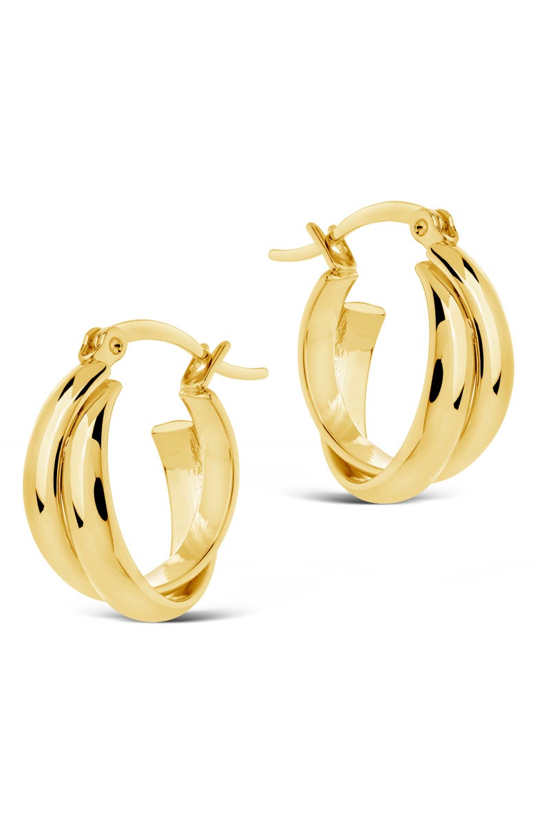 Sterling Forever Claire Hoop Earrings, Alternate, color, Gold