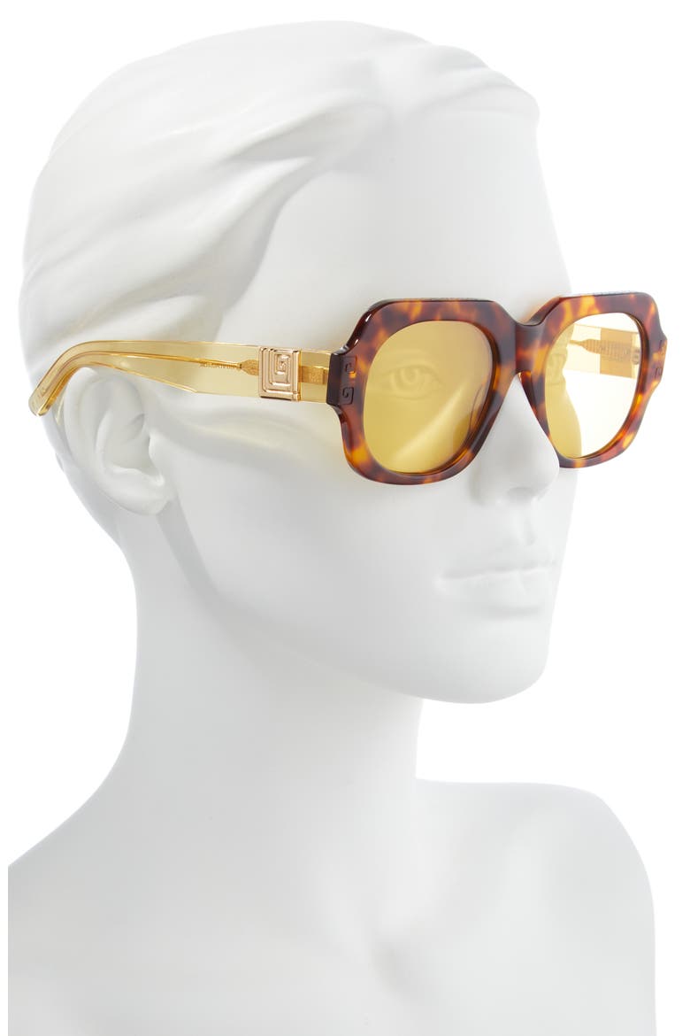 51.5mm Square Sunglasses, Alternate, color, TORTOISE SOLID YELLOW LENSES