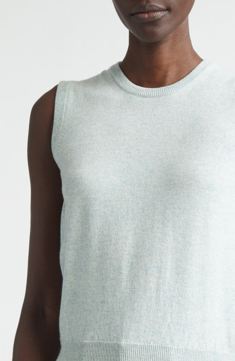 Johnstons of Elgin Iris Cashmere Sweater Vest, Alternate, color, Lunan Mint