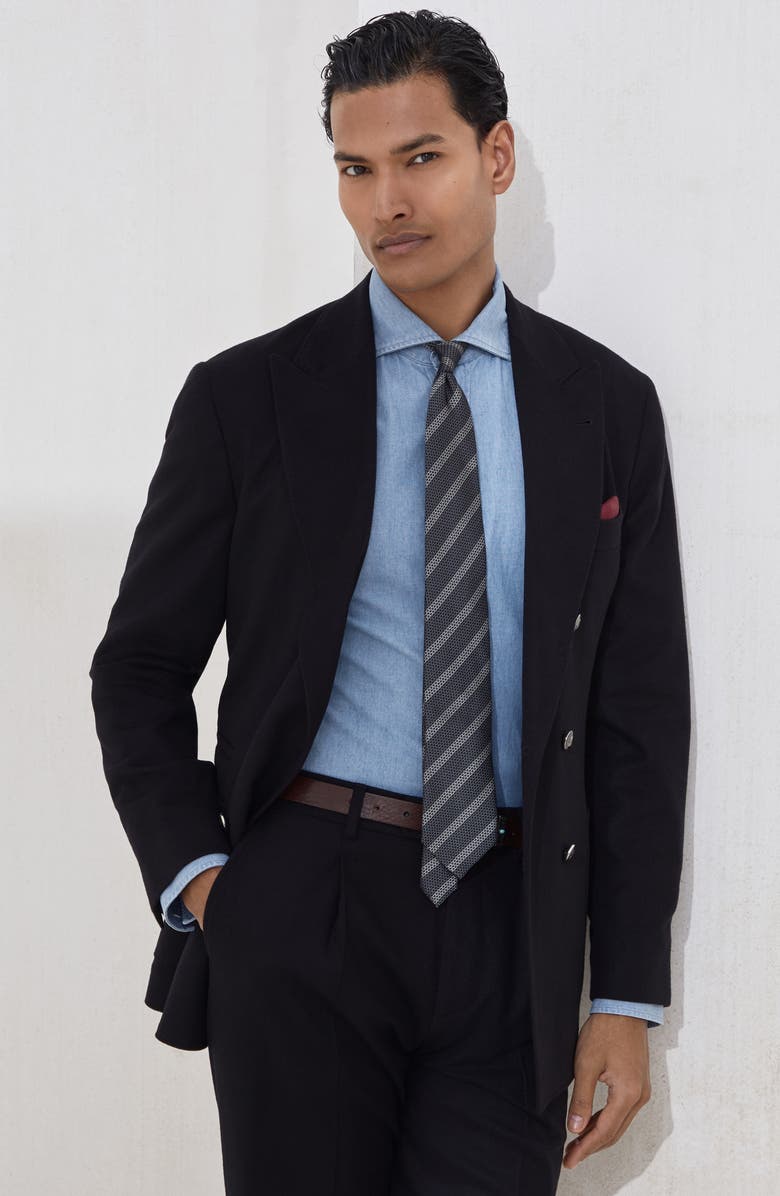 Brunello Cucinelli Blazer with metal buttons, Alternate, color, Black