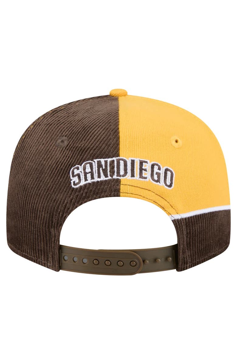 New Era Men's New Era Brown/Gold San Diego Padres Retro Split Corduroy Snapback Hat, Alternate, color, Brown