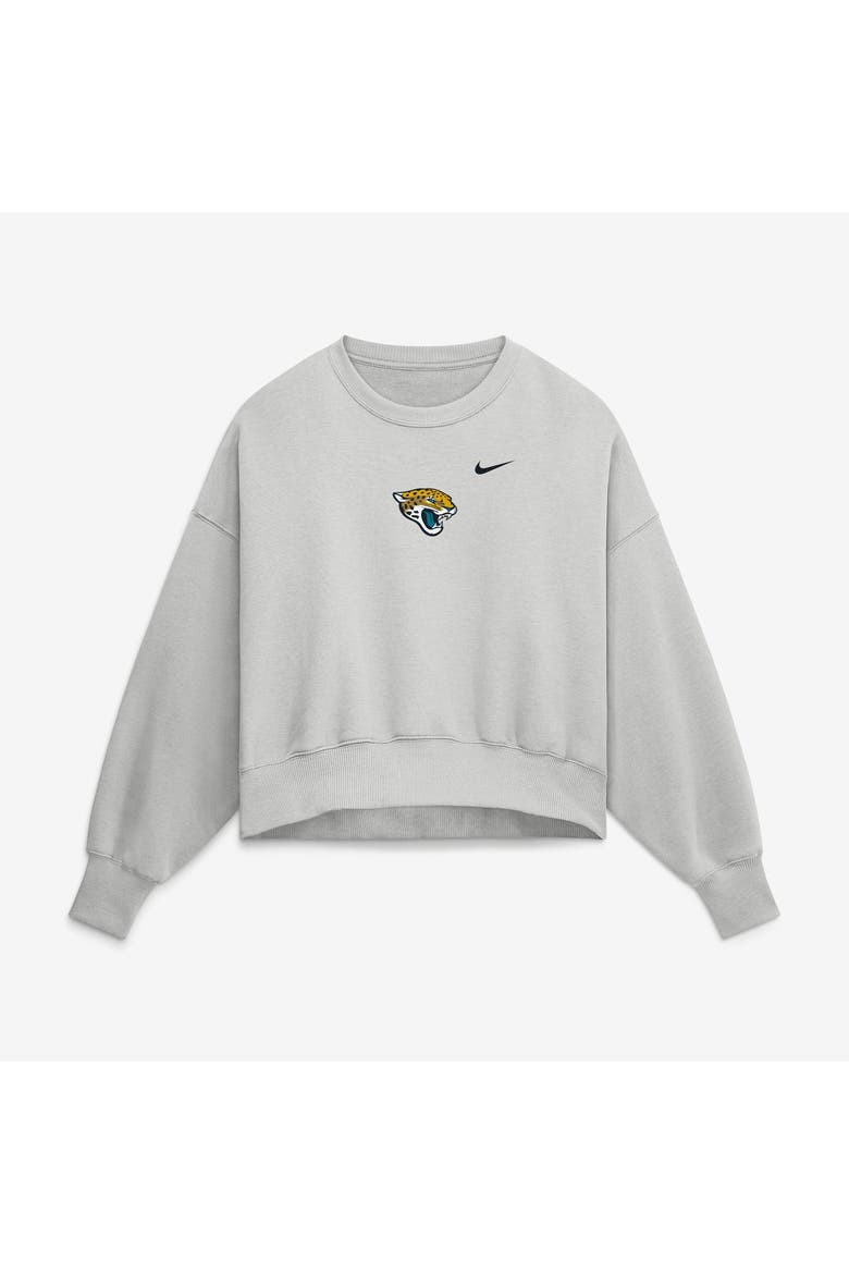 Women's Nike  Gray Jacksonville Jaguars Oversized Primetime Phoenix Fleece Sweatshirt, Alternate, color, Gray