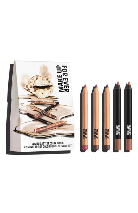 Mini Artist Color Pencil Original & Extreme Lip Liner 5-Piece Set $66 Value
