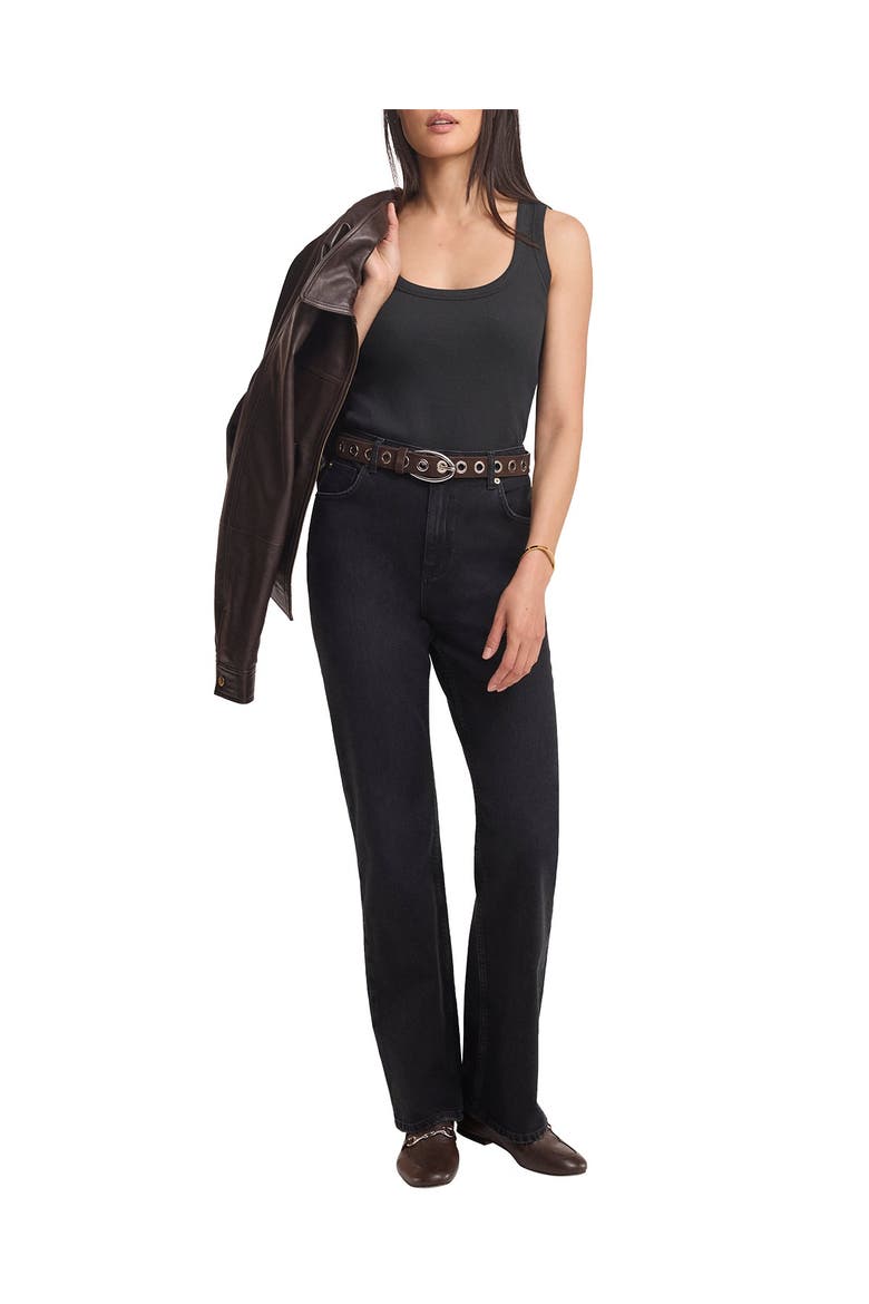 Straight Jeans, Alternate, color, Black