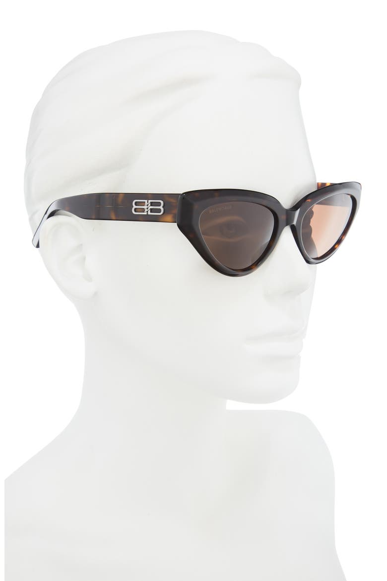 56mm Cat Eye Sunglasses, Alternate, color, HAVANA HAVANA BROWN