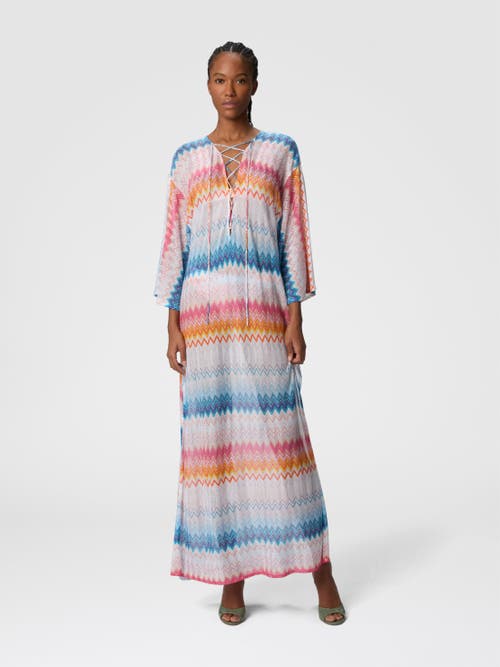 Missoni Long Cover-up In Zigzag Lamé Viscose Blend In Multicoloured