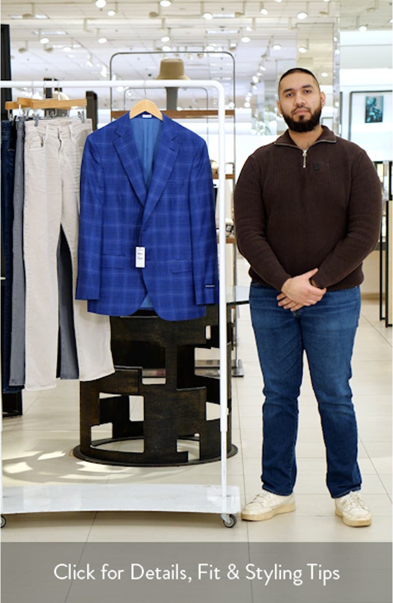 Hartford Classic Fit Plaid Wool & Silk Blend Sport Coat, sales video thumbnail